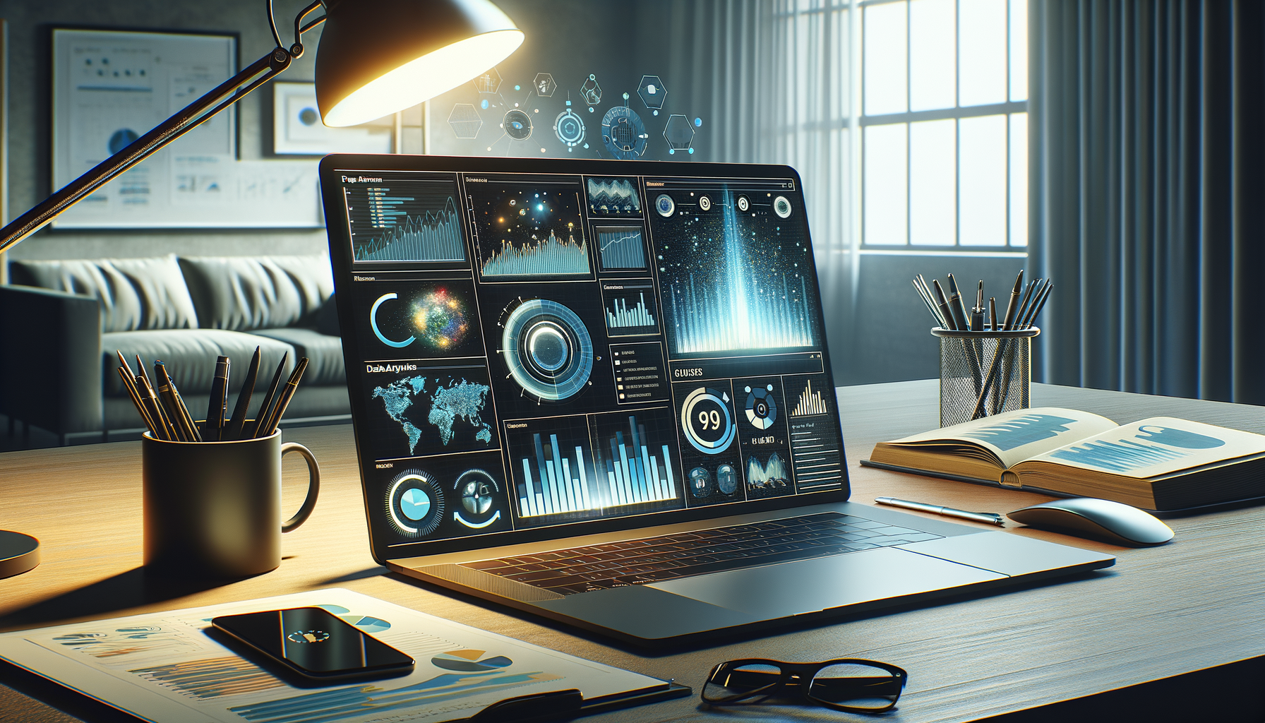 Illustrazione AI per Report e Analisi Dati